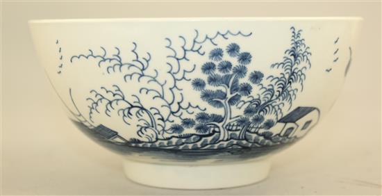 A Worcester Rock Island Strata pattern bowl, c.1770-80, 16cm